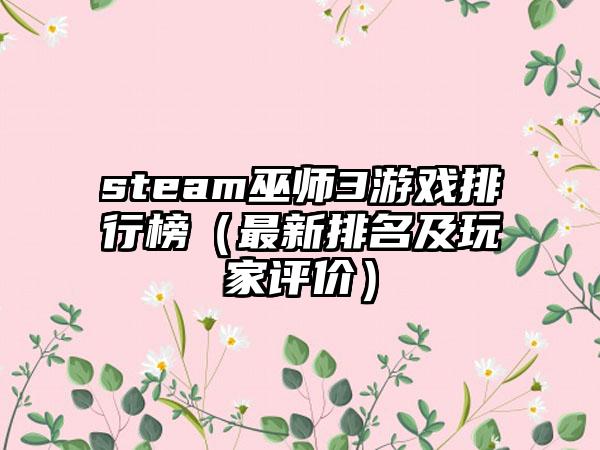 steam巫师3游戏排行榜（最新排名及玩家评价）