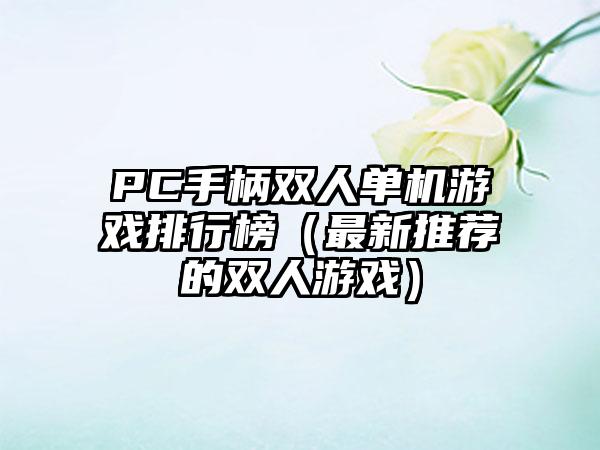 PC手柄双人单机游戏排行榜（最新推荐的双人游戏）