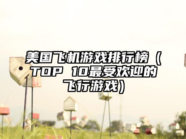 美国飞机游戏排行榜（TOP 10最受欢迎的飞行游戏）