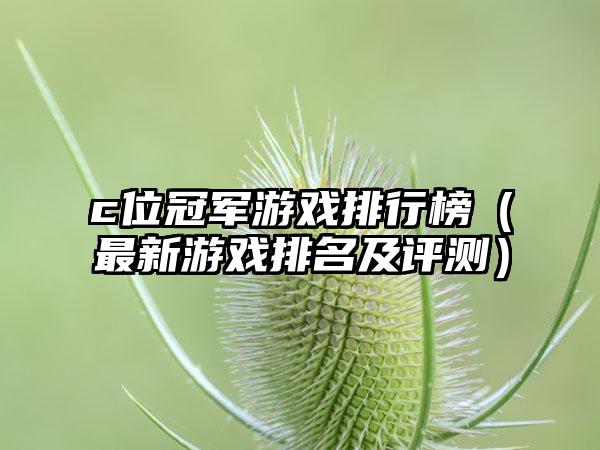 c位冠军游戏排行榜（最新游戏排名及评测）