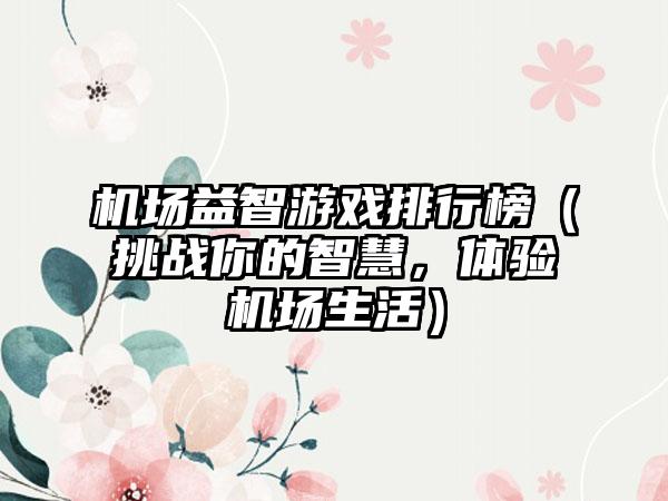 机场益智游戏排行榜（挑战你的智慧，体验机场生活）