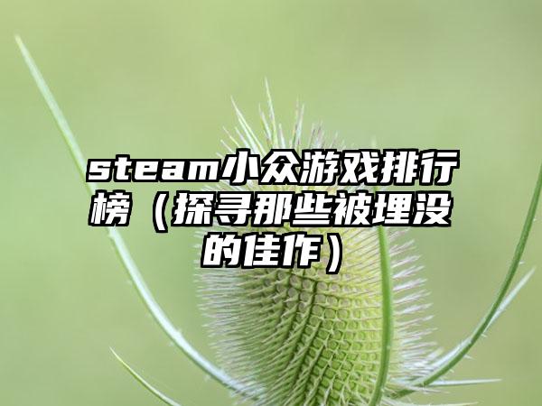 steam小众游戏排行榜（探寻那些被埋没的佳作）