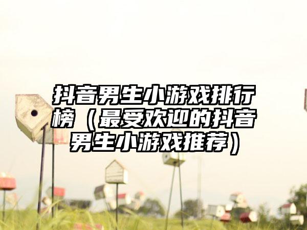 抖音男生小游戏排行榜（最受欢迎的抖音男生小游戏推荐）