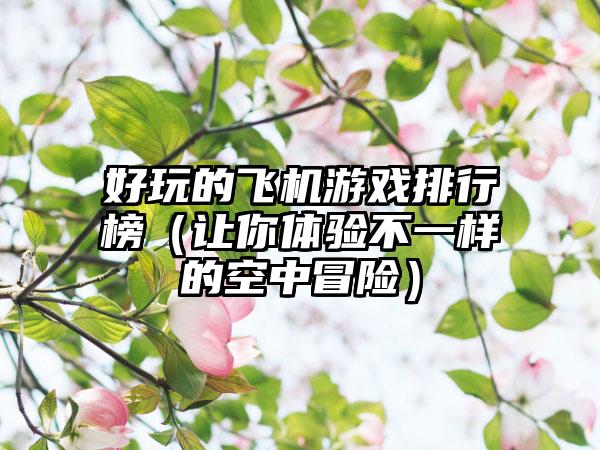 好玩的飞机游戏排行榜（让你体验不一样的空中冒险）